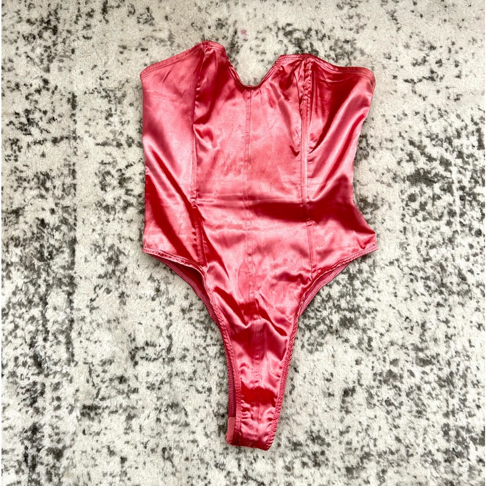 Beautiful pink bustier bodysuit